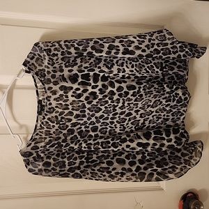 Alfani animal print blouse with bell sleeves
